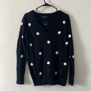 Gap v neck polka dot sweater